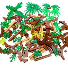 5107　レゴ　植物パーツセット　木　草　樹木　葉　ヤシの木　椰子の木　大量　LEGO　レゴブロック　まとめ売り　詰め合わせ