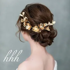 大人気♪ウェディング　ヘッドドレス　ゴールドフラワー　ヘッドアクセサリー