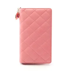 シャネル CHANEL 二つ折り長財布 マトラッセ ピンク ラムスキン（羊革） マトラッセ ZIP長財布 レディース Used Aのサムネイル