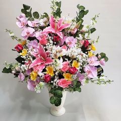 造花胡蝶蘭・百合MIXアレンジAR139[高80cm×幅55cm]光触媒コーティング