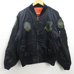 H■M.H.O ZONE SERIES U.S.AIR FORCE ワッペン付き MA-1 フライトジャケット ミリタリー【L】黒/MENS■78【中古】