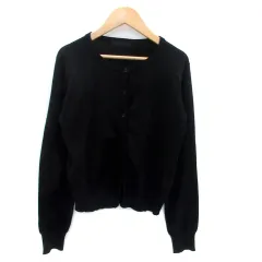 ムルーア MURUA ニットカーディガン ラウンドネック ミドル丈 F 黒 ブラック /HO21