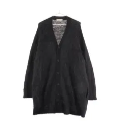 Yohji Yamamoto POUR HOMME (ヨウジヤマモト プールオム) 22AW 10ゲージ片畦ファー加工カーディガン HE-K71-190 モヘアニットカーディガン ブラックのサムネイル
