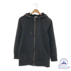 【訳アリ】 GU ジーユー トップス パーカー ファスナー 裏起毛 ポケット 長袖 レディース ブラック M 901-10122 送料無料 古着
