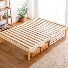 シングル すのこベッド 北欧パイン 3段階高さ調節 ベッド 耐荷重200kg 天然木 ベッドフレーム タンスのゲン ヘッドレス シングルベッド 11719094(80445)