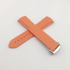 22mm 腕時計 シリコン ラバーベルト オレンジ Dバックル 【対応】オメガ スピードマスター シーマスター プラネットオーシャン