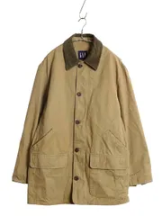 【お得なクーポン配布中!】 00s オールド ギャップ コットン ハンティング ジャケット メンズ L / 古着 中綿 フィールド カバーオール ハーフ コート 襟 コーデュロイ 