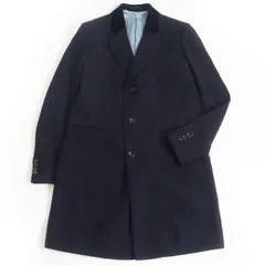 美品□GUCCI/グッチ 522526 BEE スター エンブロイダリー ウール ロング丈 チェスターコート ネイビー 48R イタリア製 正規品 メンズのサムネイル