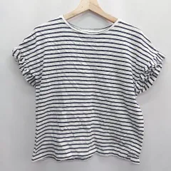 ◇ A day in the life UNITED ARROWS ボーダー 半袖 Tシャツ サイズF ブラック系 レディース E  【1407020022798】