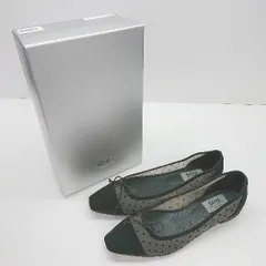 ◇ ◎ grise le talon フラット シースルー ドット リボン ポインテッドトゥ パンプス サイズ24cm ブラック レディース E  【1307040056110】