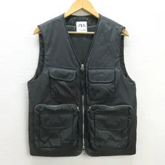 H■ザラ/ZARA 中綿ベスト アクティブベスト【M】カーキ系/MENS■29【中古】