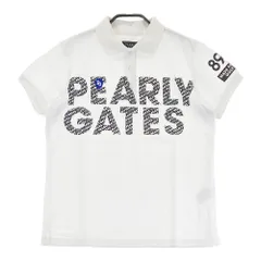 サイズ：1 PEARLY GATES パーリーゲイツ  半袖ポロシャツ ロゴプリント  ホワイト系 [240101344667]# ゴルフウェア レディース ストスト