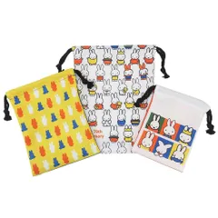 【メール便】ミッフィー 巾着袋 3P巾着 70周年ヒストリー ディックブルーナ マリモクラフト 小物入れ 絵本キャラクター グッズ 