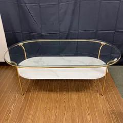 美品】直接お渡しのみ Francfranc コーヒーテーブル ラバーグ ガラス