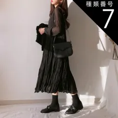 種類7：ブラック/XL スカート ボトムス ティアードワンピース 袖あり 長袖 ボリューム袖 Uネック ラウンドネック 襟なし フレア セミフレア Aライン プリーツ レース チュール シフォン フリル 透け感 シースルー かわいい 大人可愛い きれいめ シン