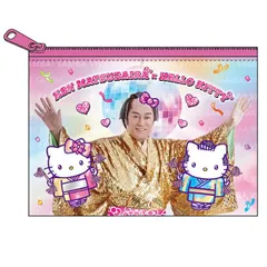 サンリオ マツケンサンバ×ハローキティ クリアフラットポーチ Ｓ ミラーボール 松平健 Sanrio