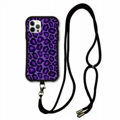 [iPhone14 Pro Max] スマホショルダー付 iPhone13 i-coronケース アイフォン 15 Pro 13 12 XS XR se2 se3 8Plus スマホケース 耐衝撃 カバー 側面保護 ヒョウ柄 アニマル パープル かわいい