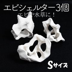 【エビシェルター3個 オフホワイト Sサイズ】エビ　シュリンプ　シェルター　アクアリウム　水槽　水草　モス　コケ　オブジェ　白　陶器　安い　熱帯魚　コラドリス　隠れ家　流木　岩　石　レイアウト　ビーシュリンプ　繁殖
