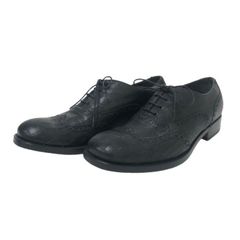 ジョルジオアルマーニ GIORGIO ARMANI 型押しウィングチップシューズ サイズ6 X2C091 ブラック【中古】【新品同様】【美品】
