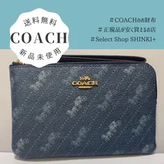 COACH◆新品・ポーチ◆ストラップ付/馬車柄×ネイビー(078c)