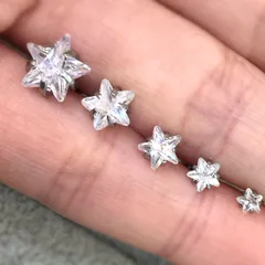 540★星 スター ボディピアス ストレートバーベル片耳
