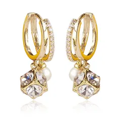 数量限定　金属アレルギー対応 リング 人気 ピアス 18金イヤリング ピアス 耳飾り S925銀の針キラキラ ファッションつけっぱなし レディース ゆれる 大人ジルコニア…