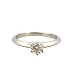 【鑑定済み】正規品 難あり TIFFANY＆CO ティファニー リング  ソリティア Pt950 ダイヤ0.31ct  #10号 プラチナ 1PD
