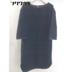 ◇ Spick and Span Noble チェック 七分袖 ミニ ワンピース サイズ36 ネイビー グリーン系 レディース  【中古】 【1112270005247】