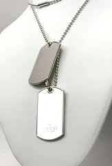 【超レア廃盤品】GUCCI 重量感 ドックタグ ネックレス 太め 超レア廃盤品】GUCCI 重量感 ドックタグ ネックレス 太め