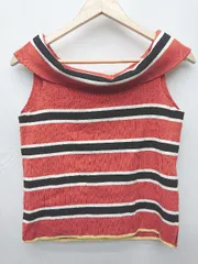 ◇ ⊂ Mila Owen ミラオーウェン オフショルダー ニット トップス サイズ0 ブラウン マルチ レディース P  【1409250024566】