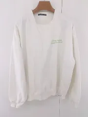 ◇ Kastane カスタネ プリント 裏起毛 長袖 トレーナー スウェット サイズM アイボリー グリーン系 レディース E  【1304260016658】