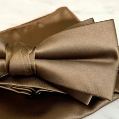 蝶ネクタイ 結婚式 二次会 ブラウン 茶色 モカ 挙式 メンズ ウエディング 新郎 披露宴 お色直し 小物 ポケットチーフ フォーマル ボウタイ レストラン