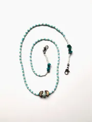 No.9ビーズマスクストラップ　ターコイズ