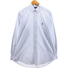 古着 ラルフローレン Ralph Lauren BLAKE マルチストライプ 長袖 ボタンダウンストライプシャツ メンズM相当/eaa547800
