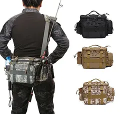 多機能 4WAYバッグ 釣りバッグ フィッシング ヒップバック　耐用性 防撥水 ショルダーバッグ　アウトドア用　自転車/旅行/出かけ/カメラバッグ