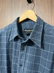 Eddie Bauer(エディーバウアー)  L ネイビー×グレー ネルシャツ