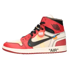 NIKE (ナイキ) ×OFF-WHITE THE 10 AIR JORDAN 1 CHICAGO オフホワイト ザテン エアジョーダン1 シカゴ ハイカットスニーカー ホワイト/レッド US9.5/27cm AA3834-101のサムネイル