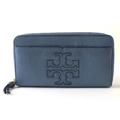 MWI25048 美品 TORY BURCH トリーバーチ 長財布 レザー ラウンドファスナー ブルー系