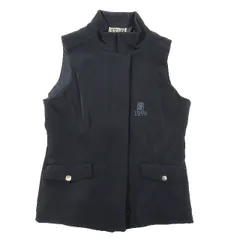 ジャンフランコフェレ GIANFRANCO FERRE ゴルフウェア ノースリーブ ジャケット スポーツウェア プリント 黒 ブラック 40 レディースYBA10 