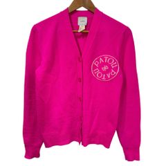 美品 23SS PATOU パトゥ サークルロゴ 長袖 ニット カーディガン XS ピンク レディース 古着 中古 美品 23SS PATOU パトゥ サークルロゴ 長袖 ニット カーディガン