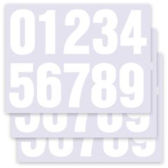【在庫セール】大きいサイズ 防水 白・黒 3枚セット ステッカー ナンバーシール・文字シール シール・アルファベット (ホワイト 数字 数字) winova