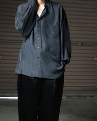dead stock oversized silk l/s shirt sumikuro デッドストック シルク 絹 オーバーサイズ 長袖シャツ フェード ブラック 墨黒 XL ボックスカット