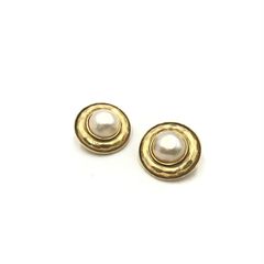 CHANEL シャネル パールイヤリング サークル ヴィンテージアクセサリー ゴールド 　美品