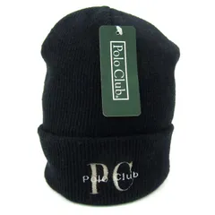 ポロクラブ ニットキャップ 帽子 ブランド 未使用品 メンズ ブラック POLO CLUB