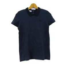 ラコステ ポロシャツ トップス 半袖 チェック柄 レディース 36サイズ ネイビー LACOSTE 【中古】
