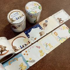 ʕ•ﻌ•ʔなかうち わか ロール付箋　犬とインテリア／　猫とキッチン　パピアプラッツ