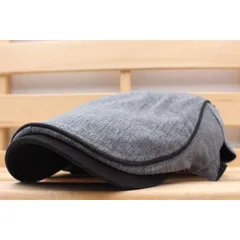 ハンチング帽子 黒ラインデザイン 杢柄 カジュアル ポリキャップメンズ レディース  春夏  56~59cm HC51-4