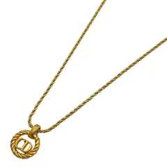 【在庫一掃】 クリスチャンディオール Christian Dior ロゴ ラウンド ネックレス CD ネックレス GP ゴールド レディース 【中古】