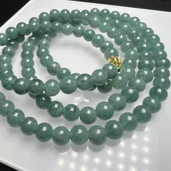 天然 ヒスイ 本翡翠 6mm 63cm ブレスレット3〜4本 ミャンマー産