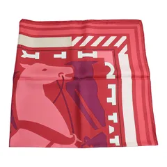 HERMES エルメス カレ90 PUZZLE スカーフ レッド/ピンク レディース 中古